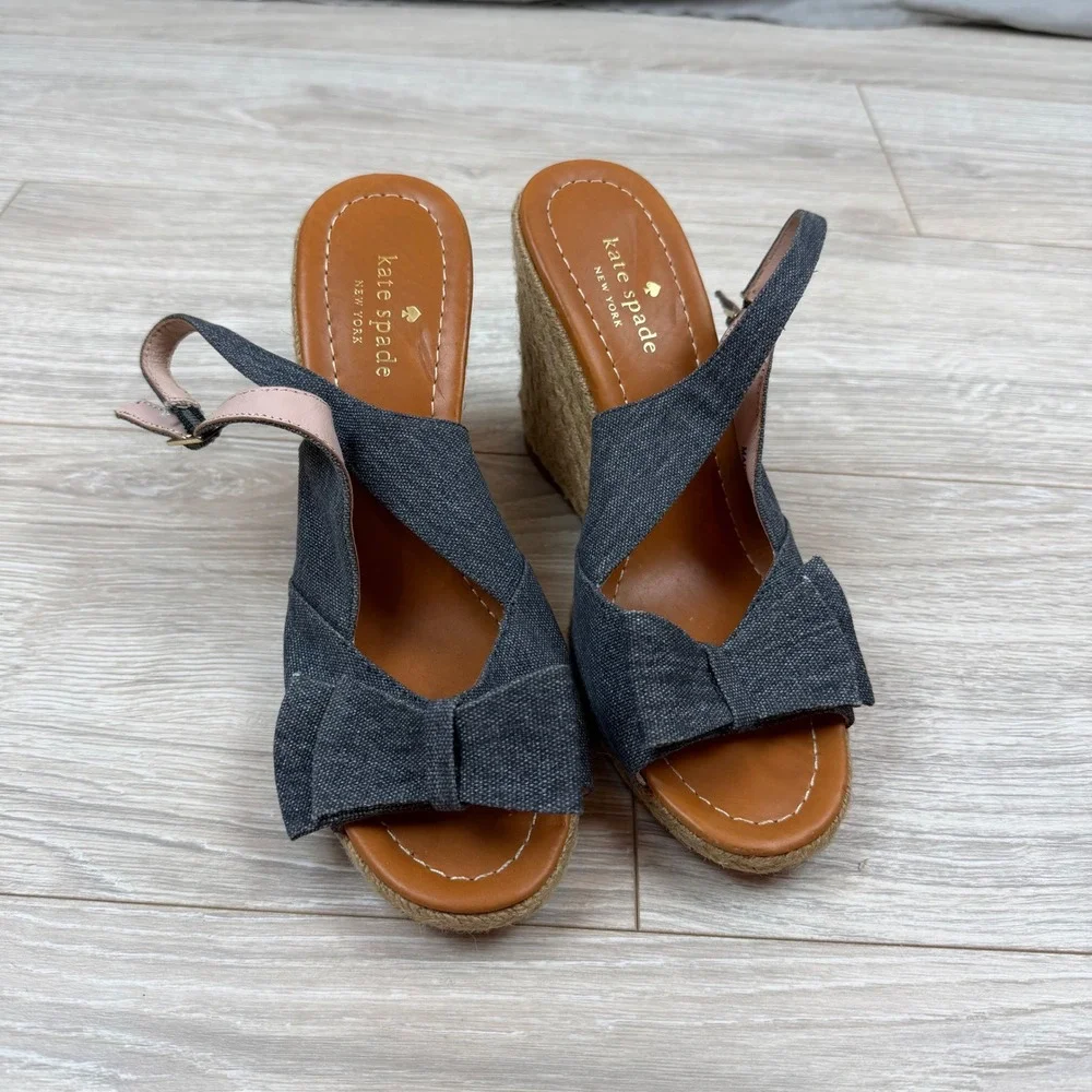 Kate Spade Espadrilles‎ Boardwalk Bow Wedge Heel Size 8